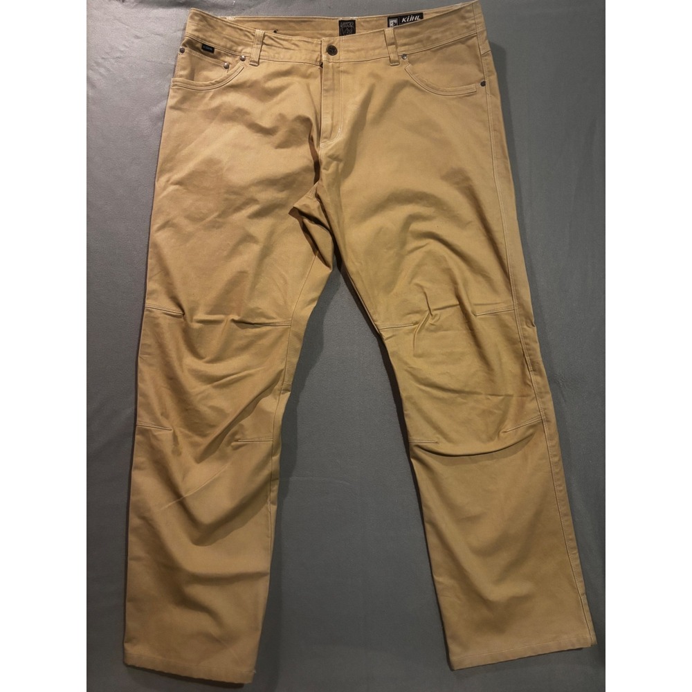 Kuhl Pants Mens Tan Khaki Articulated Knee Cotton Stretch Outdoor 40x32